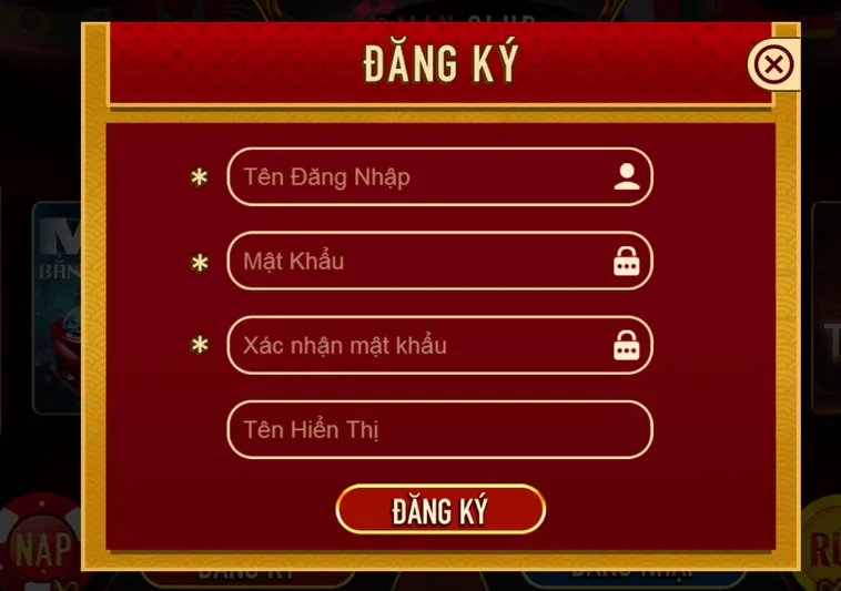 Đăng kí cổng game Manclub chỉ với 4 bước đơn giản.